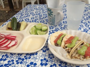 Tacos pollo y carne asada